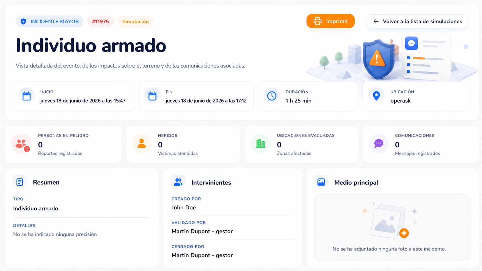 captura — informe con marcas de tiempo